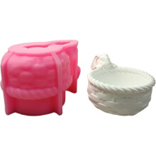 Bunnies Basket Silicone Molds for Candle Soap Planter Jewelry Case Epoxy Resin Molds Gypsum Silicone Molds