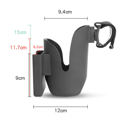 2 In 1 Cup Holder Phone And Bottle Rack For Stroller Black 2