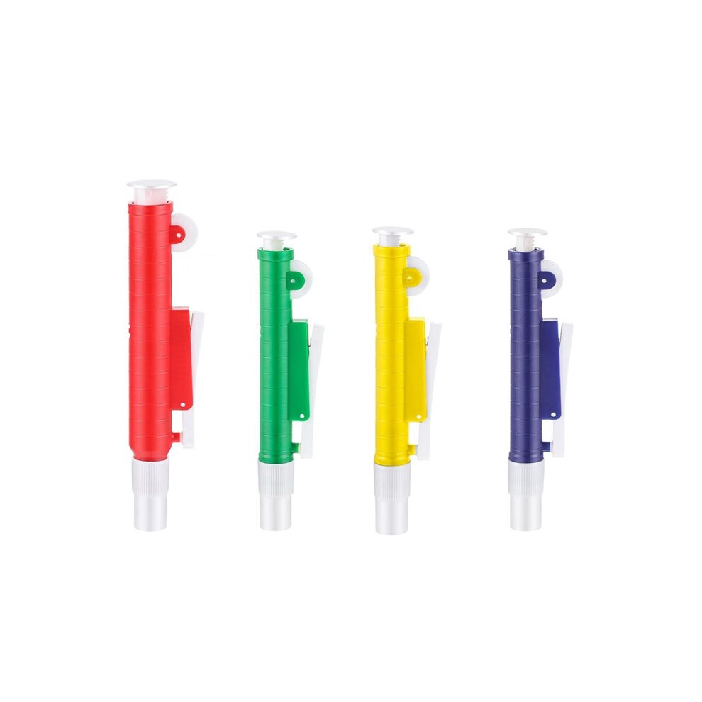 4Pcs Scientific Pipette Pumps Lab Pipette Set: 2Ml 5Ml Yellow, 10Ml Green, 25Ml Red, Fit Plastic Or Glass Pipettes 4712946830561