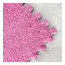 Pink Interlocking Carpet Tiles 12 Pack Plush Foam Floor Mats Tatami Style for Living Room Bedroom