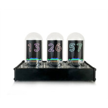 2.6-Inch Analog Nixie Tube WiFi Clock Music Spectrum Night Lights Home/Office Decor Retro RGB Glow Tube Clock