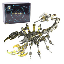 3D Metal Scorpion Puzzle Golden Stainless Steel Model Kit with Movable Joints 200 Pieces