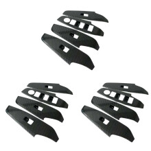 12x voor 3 Axela 2017 Koolstofvezel Deurgreep Elektrische Raamlift Schakelaar Knop Cover Trim Frame Sticker Accessoires