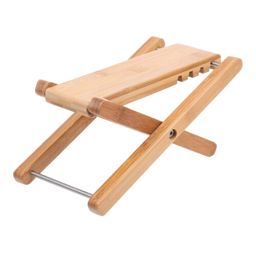 Bamboo Guitar Footstool Premium Practice Foot Support Khaki Color 2