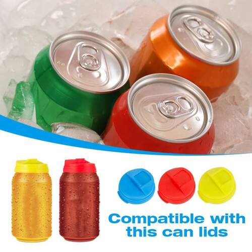 3pcs Can Covers for Soda Can Lid Covers Protector, Reusable Can Spill Protector for Standard Size Cans 2