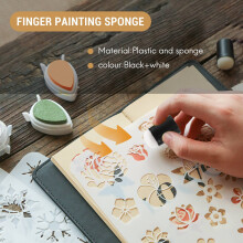 66 Pcs Finger Sponge Daubers Finger Painting Sponge Drawing Sponge Dauber Set for Painting Art Ink Crafts Card