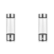 2X Hydrogen Water Bottle, Hydrogen Water Generator, Rechargeable Glass Hydrogen Water Machine Health Cup for Home Travel