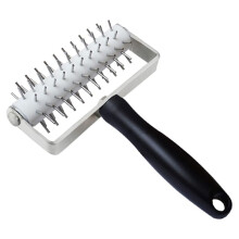 Rodillo para Masa de Pizza de Acero Inoxidable, Perforadora de Alfileres para Pizza con Manejar de PláStico, Herramienta de Acoplamiento