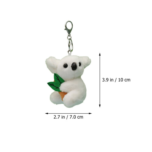White Plush Koala Keychain Soft Bag Pendant Cute Fluffy Key Decor 2