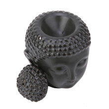 Black Buddha Head Ceramic Essential Oil Diffuser & Candle Holder 14*10cm