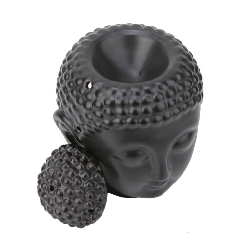 Black Buddha Head Ceramic Essential Oil Diffuser & Candle Holder 14*10cm