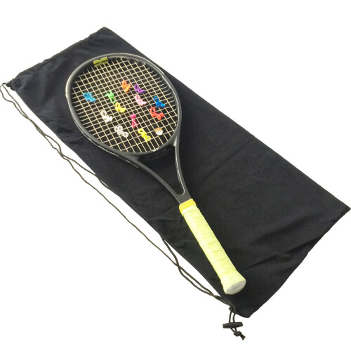 Large Black Drawstring Bag for Tennis Racket Storage and More 1