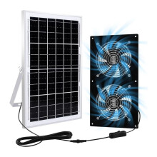 Solar Exhaust Fans & Powered Fan with 15W Panel 2Pack High-Speed Brushless Fans,Solar Ventilation Fan for Greenhouses