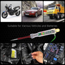 5X Automotive LED Circuit Tester 6-24V Test Light with Dual Probes 47 Inch Antifreeze Wire Alligator Clip for Testing