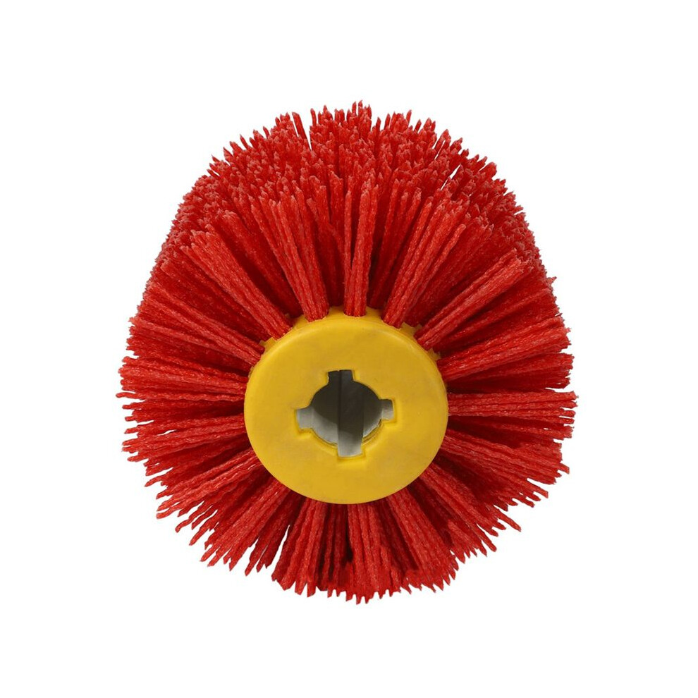 3X Red Abrasive Wire Drum Brushes Deburring Polishing Buffing Wheel For Furniture Wood Angle Grinder Adapter 4712691448592