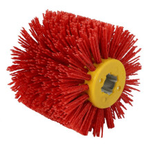 3X Red Abrasive Wire Drum Brushes Deburring Polishing Buffing Wheel for Furniture Wood Angle Grinder Adapter