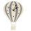 Hot Air Balloon Design Wall Clock Bamboo Material Light Grey Decor 3