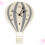 Hot Air Balloon Design Wall Clock Bamboo Material Light Grey Decor 6