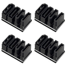 4Pcs Double 7Pin Female to Double 7Pin Male 180 Degree Angled Adapter Mainboard Adapter for Desktops SSD HDD