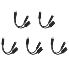 5X Type C to 3.5mm Charge Audio Adapter 2 in 1 USB C Splitter Headphone AUX Audio Cable for  Smartphone Splitter