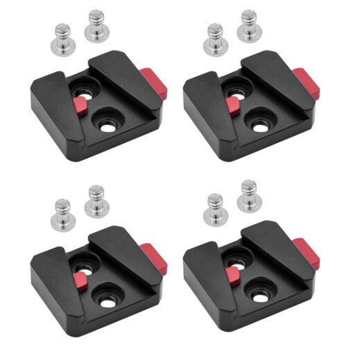 4X 1/4 Universal V Mount Battery Quick Release Plate Adapter Accessories Portable Single Base Black