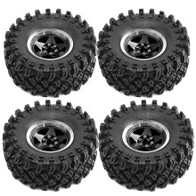 4pcs 136mm Metal 2.2Inch Beadlock Wheel Rim Tire Set for 1/10 RC Crawler Car Axial SCX10 Wraith RR10 Capra TRX4 YK4082