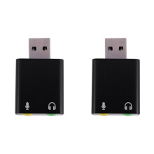 2X 7.1-Channel Aluminum Alloy USB Sound Card Computer External Sound Card USB7.1 Sound Card Analog Sound Card