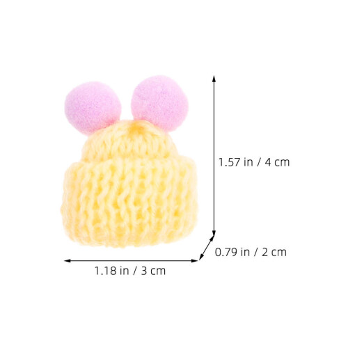 100Pcs Mini Knitting Hats Double Woolen Ball For Dolls 1