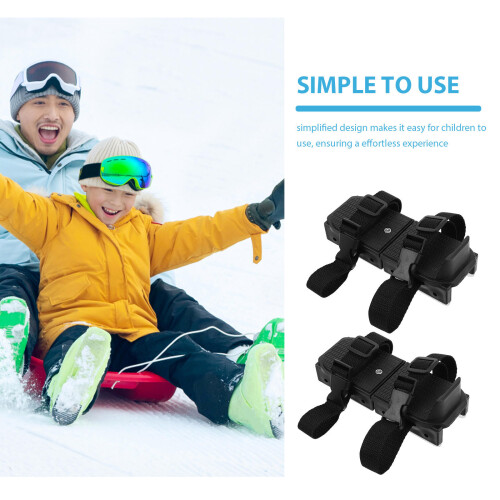 One Pair Adjustable Toddler Ice Skates With Double Blades And Hook Loop 2
