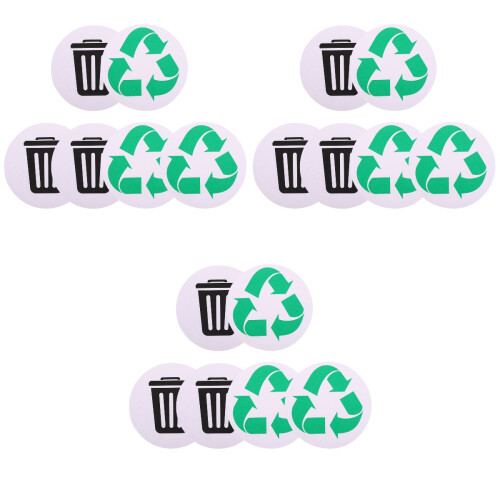 3 Count Trash Can Decals Recycling Sticker Bin Recycle Stickers 2