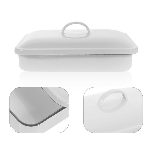 enamel bake pan multi-functional roasting baking tray dishwasher safe 1