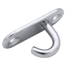 12 Pack Stainless Steel Ceiling Hooks M5 Oval Open Hooks Pad Eye Plate Anchor Screw Wall Mount Hook for Plant Basket