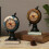 Desk Clock Multi-Functional Savings Jar Retro Resin Globe Shape Personality Clock for Office Bedside Clock Decor 1