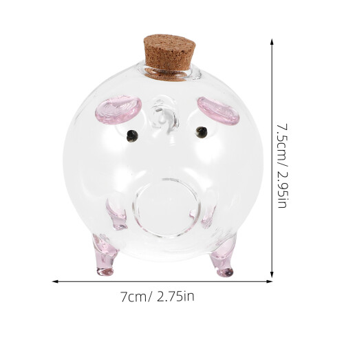 Frasco Miniatura De Transparente Rosa Com Tampa De Cortiça 1