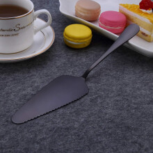 6-Piece Serving Flatware Silverware Set, Serving Utensil Set,Include Cake Server, Slotted Serving Spoon Black