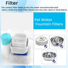 10Pcs Cat Water Fountain Replacement Filters, for Ceramic Pet Drinking Fountain Stainless Steel Pet Water Fountain