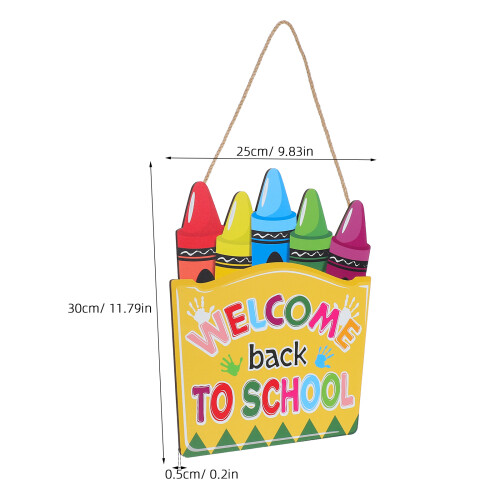 Durable Wood Welcome Sign for Classroom Door Multicolor Design 1