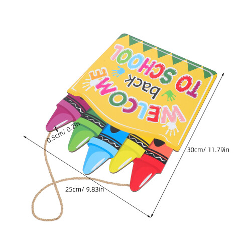 Durable Wood Welcome Sign for Classroom Door Multicolor Design 2