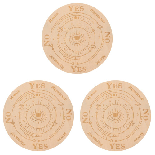 3Pcs Durable Wooden Pendulum Board Wiccan Altar Divination Tool 2