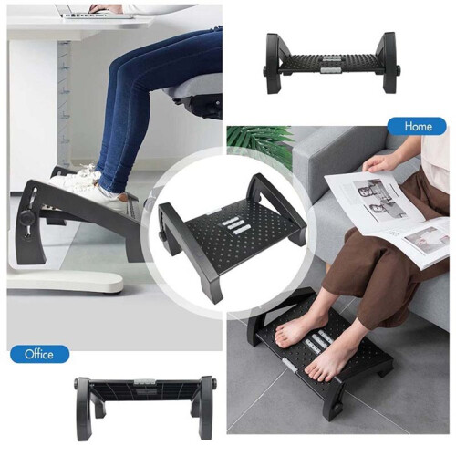 Under Desk Footstool, Step Stool, Height Adjustable for Home Office Car Footstool