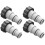4Pcs Grey Rubber Pool Pump Adapters for Outdoor Filter Hose Connection 4