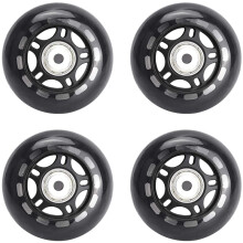 Paquet de 4 Roues de Patin à Roues AlignéEs pour L'IntéRieur / ExtéRieur Roues de Rechange avec Roulements 70 Mm, Noir