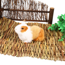 Small Pet Grass Mat for Hamsters & Rabbits - Natural Woven Grass 400x280mm