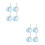 8Pcs Utility Cart and Pram Replacement Wheels Sky-Blue Plastic Rubber 5