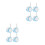 8Pcs Utility Cart and Pram Replacement Wheels Sky-Blue Plastic Rubber 6