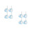 8Pcs Utility Cart and Pram Replacement Wheels Sky-Blue Plastic Rubber 10