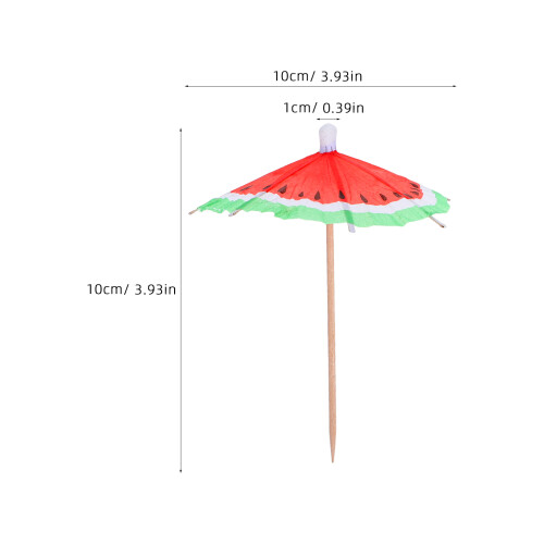 100Pcs Assorted Color Umbrella Cupcake Toppers Disposable Drink Picks 2