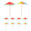 100Pcs Assorted Color Umbrella Cupcake Toppers Disposable Drink Picks 9