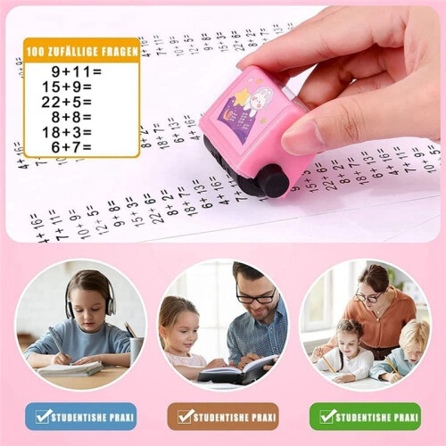 Math Roller Stamp - 4PCS Roller Digital Teaching Stamp(Addition, Subtraction, Multiplication and Division) 2
