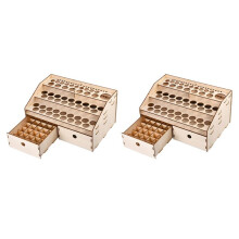 2X DIY Organizador de Madera Botellas de Pintura Display Rack Brushes Holder Stand Almacenamiento Modelo de Herramienta